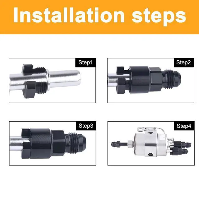 Alt view image 6 of 7 - 2 PCS 6AN Male Flared to 3/8", 5/16" SAE Quick Connect Female Screw On Adapter Fitting EFI Aluminum Connector Fuel Adapter Connector