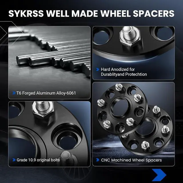 Alt view image 4 of 7 - 5x114.3mm Wheel Spacers 15mm Compatible with Subaru Ascent Forester Impreza Legacy, 56.1 mm Center Bore & 5 Lug Forged M12x1.25 Wheel Adapters Compatible with Subaru Outback WRX STI, 4PCS