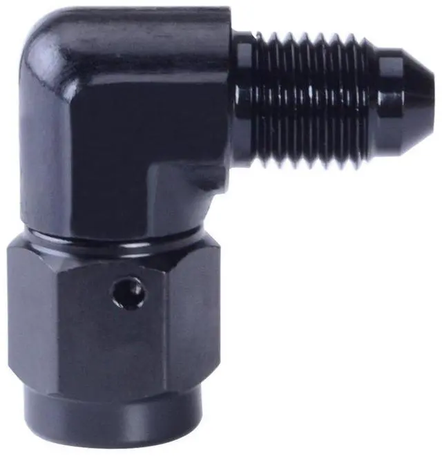 Main image of SYKRSS 3AN Aluminum Anodize Finish Male/Female 90 Degree Flare Bulkhead Fitting Adapter AN-3 Black