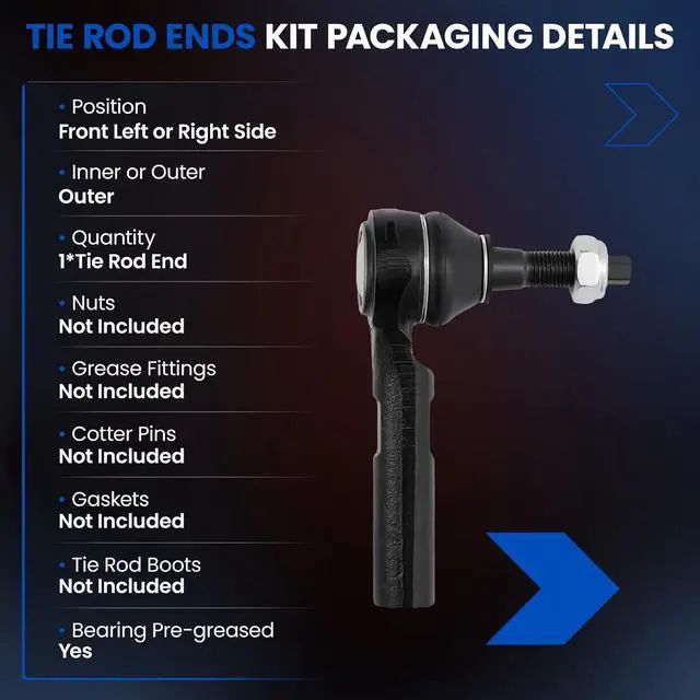 Alt view image 3 of 7 - 1PCS ES3571 Front Outer Tie Rod End Compatible with Dodge 2008-2010 Challenger Charger Dakota Durango Magnum,Compatible with Chrysler 2005-2010 300, Fit for 2011 Ram Dakota, 2006-2009 Raider