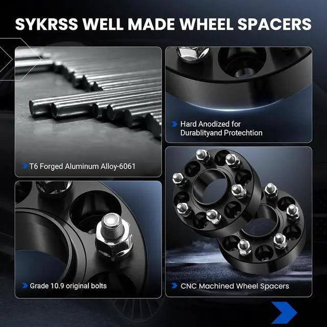 Alt view image 4 of 7 - 6x114.3mm Wheel Spacers 1.5inch Compatible with Nissan Frontier Xterra 05-15, 66.1mm Center Bore & 6 Lug Forged M12x1.25 Wheel Adapters Compatible with Nissan Pathfinder 05-12, 4PCS