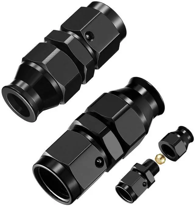 Main image of 6AN Female Flare to 3/8" Hardline Tube Fuel Line Fitting, 3/8 inch OD tube to 6AN female Straight Aluminum Hard Tube Adapter Aluminum 2pcs