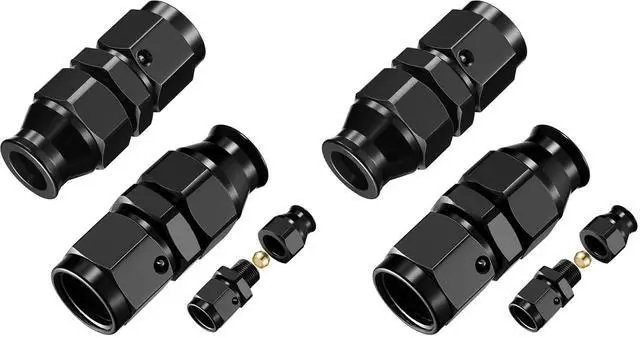 Main image of 6AN Female Flare to 3/8" Hardline Tube Fuel Line Fitting, 3/8 inch OD tube to 6AN female Straight Aluminum Hard Tube Adapter Aluminum 2pcs (Pack of 2)
