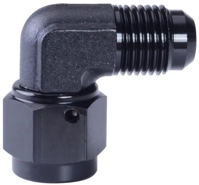Main image of Female to 6AN Male Flare 90 Degree Swivel Hose Fitting Adapter Aluminium Anodized Black