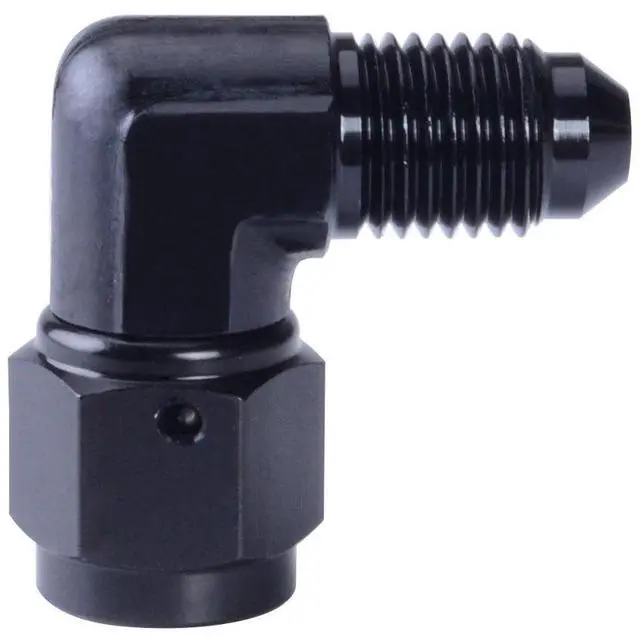 Main image of 4AN Aluminum Anodize Finish Male/Female 90 Degree Flare Bulkhead Fitting Adapter AN-4 Black