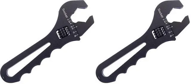 Main image of An Fitting Wrench 3AN-16AN Adjustable Wrench Aluminum Lightweight Spanner Tools for An Hose Fitting Adapter End, Black (Pack of 2)