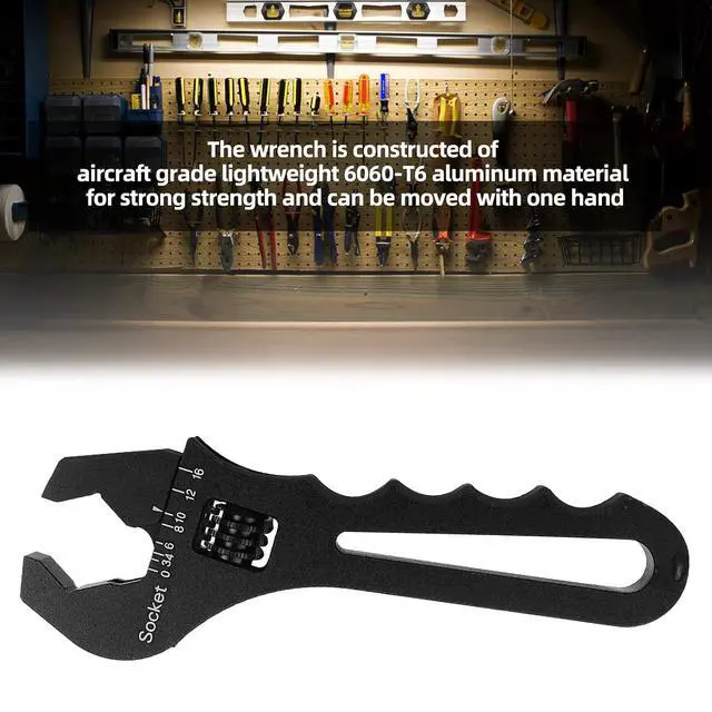 Alt view image 6 of 7 - An Fitting Wrench 3AN-16AN Adjustable Wrench Aluminum Lightweight Spanner Tools for An Hose Fitting Adapter End, Black (Pack of 2)