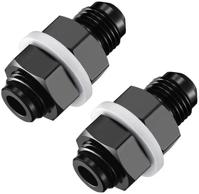 Main image of Male 10AN Bulkhead Fuel Cell Fitting Adapter Straight Aluminum 2 pcs