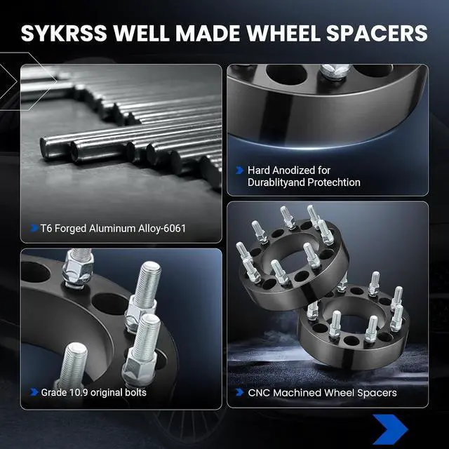 Alt view image 4 of 7 - 8x6.7 Wheel Spacers 2inch Compatible with Ford 2003-2018 F-250 / F-350 Super Duty, 2003-2005 Excursion,125mm Center Bore & 8 Lug M14x1.5 Studs & 170mm Forged Wheel Spacer,4PCS