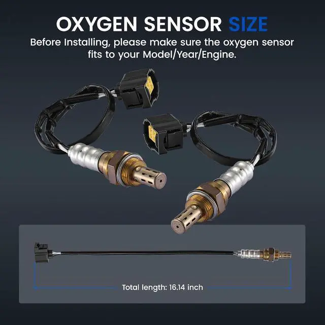 Alt view image 3 of 7 - 15510 Upstream Downstream Oxygen Sensor for Dodge Ram Challenger Avenger Charger, O2 Sensor Replacement for Jeep Commander Grand TJ OE 23135 23159 (2PCS)