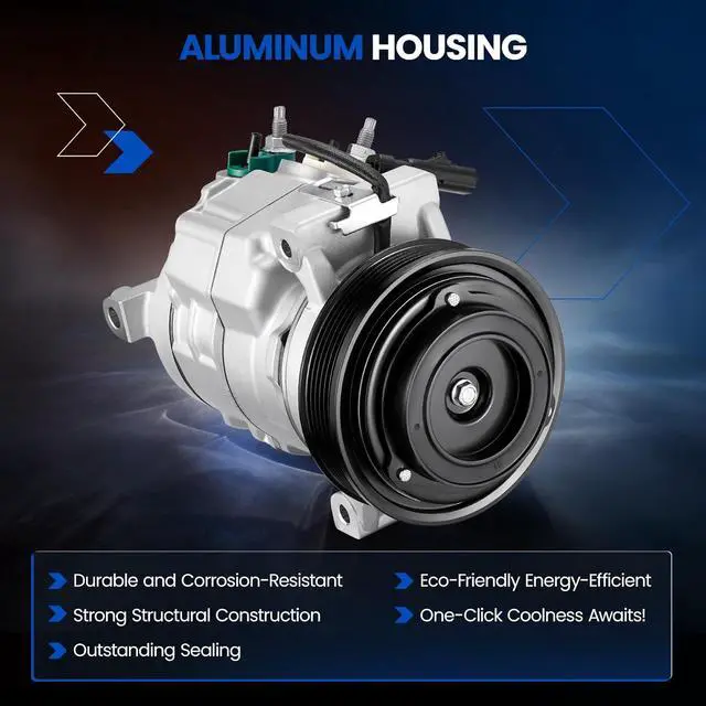 Alt view image 3 of 7 - 98314 Air Conditioning AC Compressor with Clutch | Compatible with Jeep Grand Cherokee 2011-2020, Compatible with Dodge Charger(11-13) for Durango(11-20) for Challenger(11-14)
