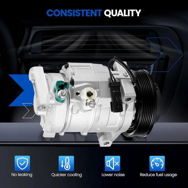 Alt view image 6 of 7 - 98314 Air Conditioning AC Compressor with Clutch | Compatible with Jeep Grand Cherokee 2011-2020, Compatible with Dodge Charger(11-13) for Durango(11-20) for Challenger(11-14)