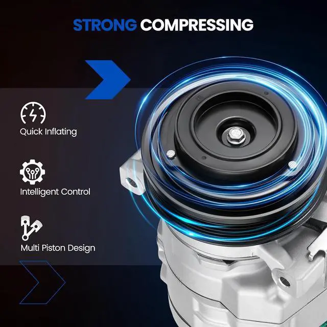 Alt view image 7 of 7 - 98314 Air Conditioning AC Compressor with Clutch | Compatible with Jeep Grand Cherokee 2011-2020, Compatible with Dodge Charger(11-13) for Durango(11-20) for Challenger(11-14)