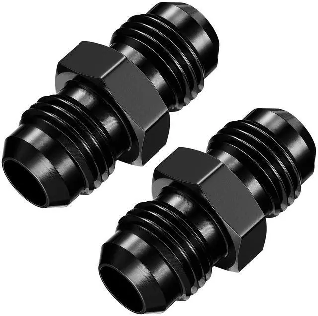 Main image of 6AN to 6AN Male Flare Coupler Union Straight Fuel Hose Adapter Fitting Aluminum 2 PCS