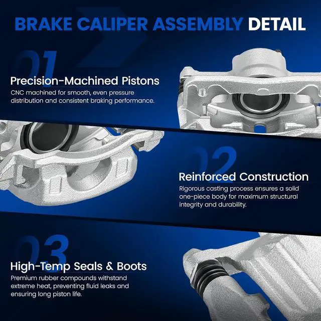 Alt view image 4 of 7 - Front Brake Caliper Assembly Replaces for 19B6764 19B6765, Compatible with Honda Civic 2012-2015 1.8L L4, GAS