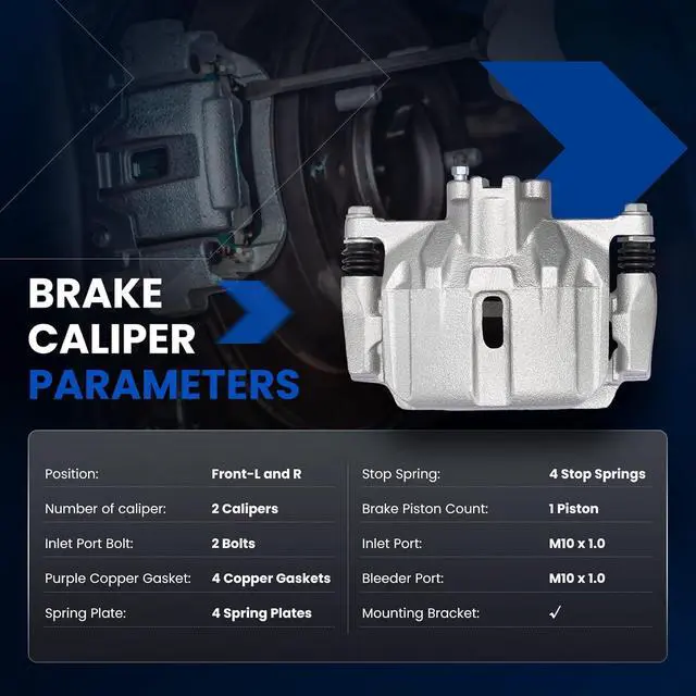Alt view image 5 of 7 - Front Brake Caliper Assembly Replaces for 19B6764 19B6765, Compatible with Honda Civic 2012-2015 1.8L L4, GAS