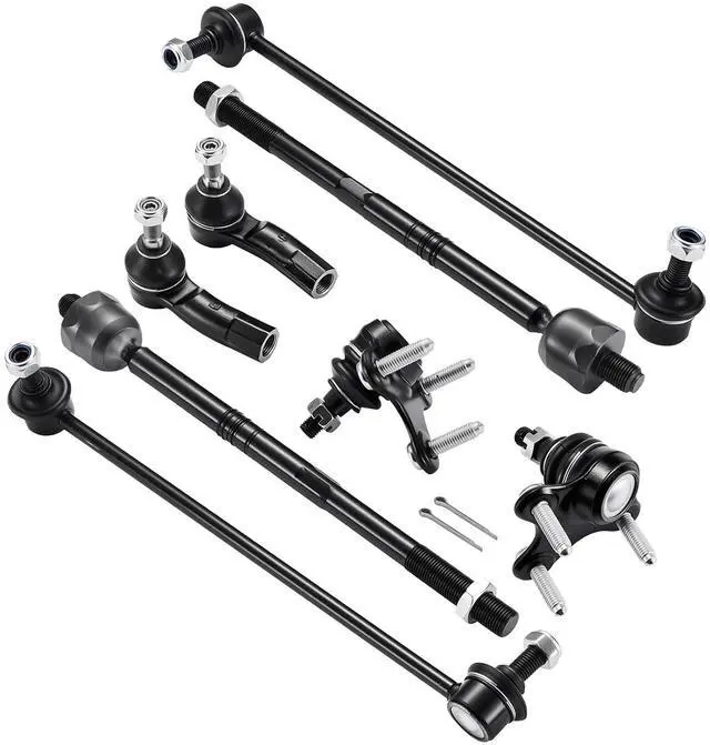 Main image of 8PCS ES80666 ES80667 EV80665 Inner and Outer Tie Rod End kit Compatible with Volkswagen Jetta 2008-2018