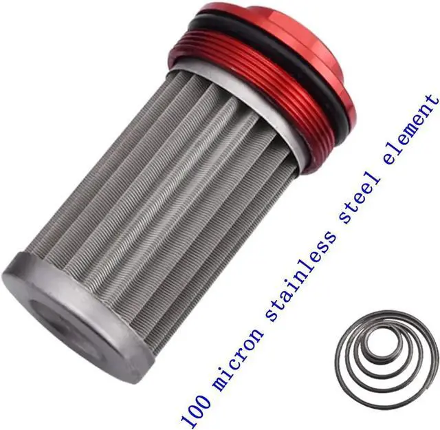 Alt view image 4 of 5 - 10AN Inline Fuel Filter Kit with Bulkhead Adapters, Push Lock Fittings and Fuel Filter Mounting Bracket for 5/8 Fuel Line Hose, Great for Gasoline, E85 Ethanol Fuel and Diesel