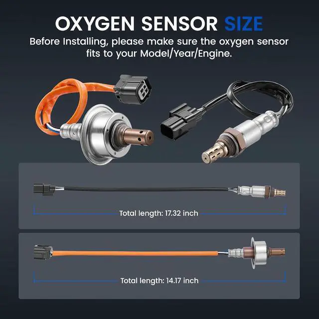 Alt view image 3 of 7 - Oxygen O2 Sensor 234-9124 Upstream & 234-4350 Downstream Compatible with Honda Civic 2006-2015 1.8L L4 Direct Fit 36531-R40-A01,36531RNA003 2PCS