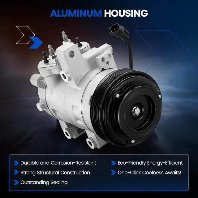 Alt view image 5 of 7 - 168661 AC Compressor with Clutch for Ford Mustang, DKS17DS Style | Compatible with Ford Mustang 2011-2017 V8 5.0L GAS, 2015-2022 V8 5.2L GAS