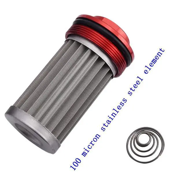 Alt view image 4 of 5 - 8AN High Flow Inline Fuel Filter Kit with Bulkhead Adapter, Push-On Fitting and Fuel Pump Filter Bracket for 1/2 Fuel Hose Line, Great for Gasoline, E85 Ethanol Fuel and Diesel