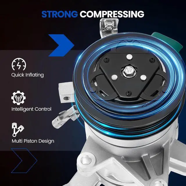 Alt view image 4 of 7 - 58492 AC Compressor with Clutch Compatible with Subaru | for Forester 2014-2018 2.0L 2.5L, for Impreza 2012-2016 2.0L, for Crosstrek 2016-2017 2.0L, Replaces 73111FJ000