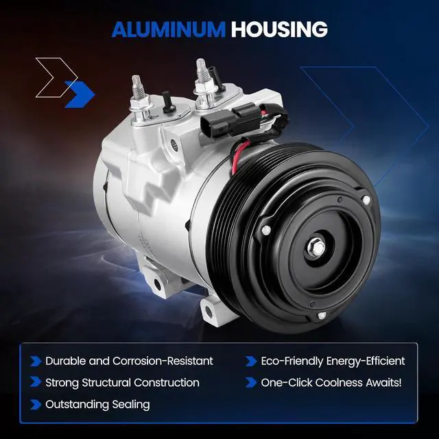Alt view image 3 of 7 - 97324 Air Conditioning AC Compressor with Clutch for Ford | Compatible with Ford F-250 F-350 F-450 F-550 Super Duty F53 F59 F650 F750, RS20 Compressor