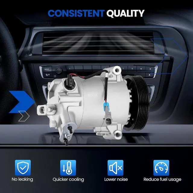 Alt view image 4 of 7 - 68565 Air Conditioning A/C Compressor with Clutch Compatible with Buick LaCrosse 2010 2.4L L4, for Regal 2011-2012 2.0L 2.4L L4