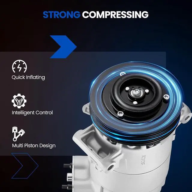 Alt view image 5 of 7 - 68565 Air Conditioning A/C Compressor with Clutch Compatible with Buick LaCrosse 2010 2.4L L4, for Regal 2011-2012 2.0L 2.4L L4