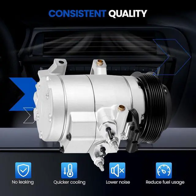 Alt view image 4 of 7 - 97324 Air Conditioning AC Compressor with Clutch for Ford | Compatible with Ford F-250 F-350 F-450 F-550 Super Duty F53 F59 F650 F750, RS20 Compressor