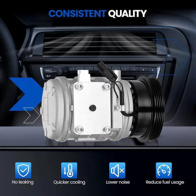 Alt view image 4 of 7 - 98373 Air Conditioning A/C Compressor with Clutch Compatible with Hyundai Tucson 2005-2007 2.0L, Compatible with Kia Spectra 2004-2006 1.8L, for Spectra5 05-06, for Sportage 05-07 2.0L L4, GAS