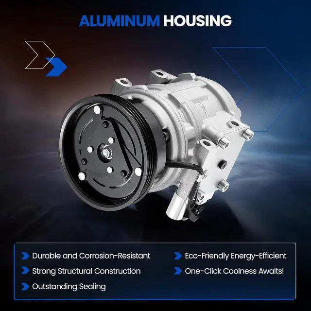 Alt view image 3 of 7 - 98373 Air Conditioning A/C Compressor with Clutch Compatible with Hyundai Tucson 2005-2007 2.0L, Compatible with Kia Spectra 2004-2006 1.8L, for Spectra5 05-06, for Sportage 05-07 2.0L L4, GAS