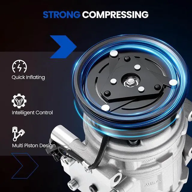 Alt view image 5 of 7 - 98373 Air Conditioning A/C Compressor with Clutch Compatible with Hyundai Tucson 2005-2007 2.0L, Compatible with Kia Spectra 2004-2006 1.8L, for Spectra5 05-06, for Sportage 05-07 2.0L L4, GAS