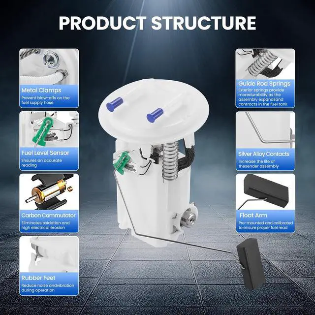 Alt view image 4 of 7 - 9670251480 Fuel Pump Module Assembly Compatible with Volvo S60 V60 XC60 S80 V70 XC70 2011-2016 2.0L L4, Compatible with Ford Mondeo 2007-2014 2.0L L4