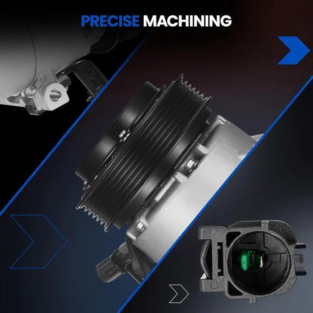 Alt view image 5 of 7 - 198354 Air Conditioning A/C Compressor with Clutch Compatible with Kia Soul 2012-2013 L4 2.0L, Compatible with Hyundai Elantra 2013 L4 1.8L