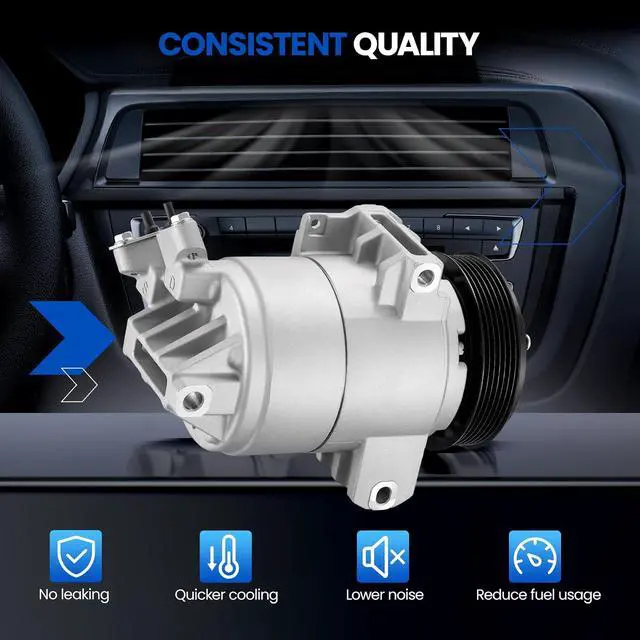 Alt view image 4 of 7 - 98465 Air Conditioning A/C Compressor with Clutch Compatible with Chevrolet City Express 2015-2018 2.0L L4, Compatible with Nissan NV200 2013-2020 2.0L L4