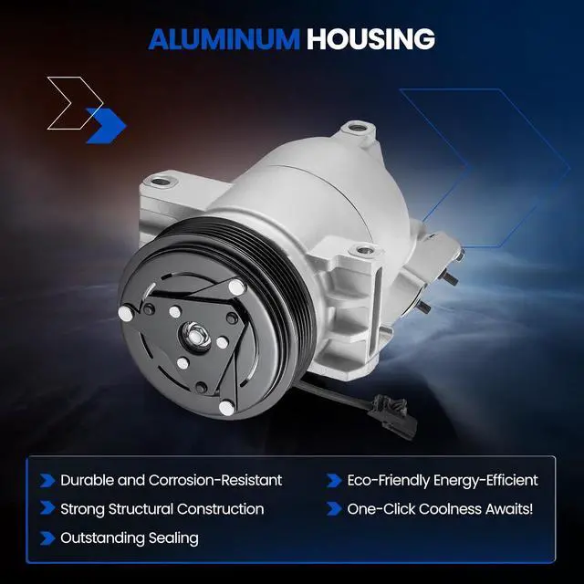 Alt view image 3 of 7 - 98465 Air Conditioning A/C Compressor with Clutch Compatible with Chevrolet City Express 2015-2018 2.0L L4, Compatible with Nissan NV200 2013-2020 2.0L L4