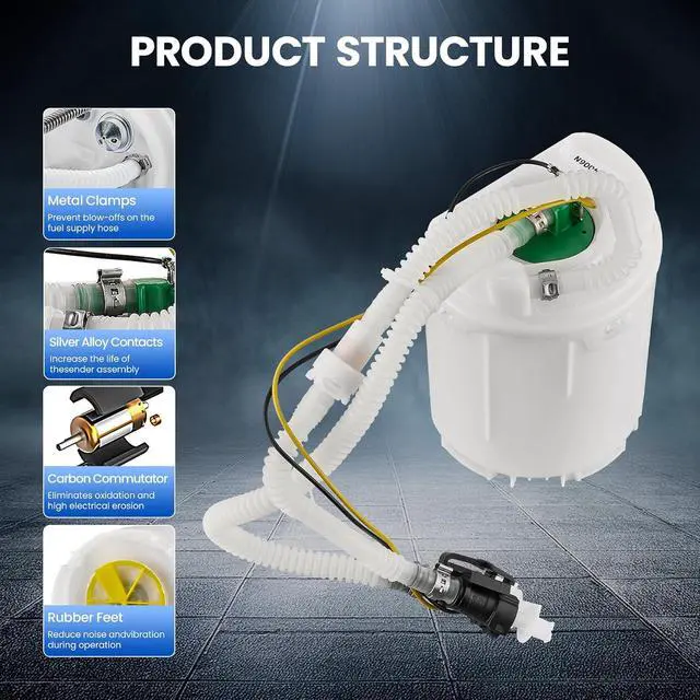 Alt view image 3 of 7 - E8387M Fuel Pump Module Assembly Compatible with Porsche Boxster 1997-2001 2.5L 2.7L 3.2L, Compatible with Porsche 911 1999-2001 3.4L, Replaces 2202-496291