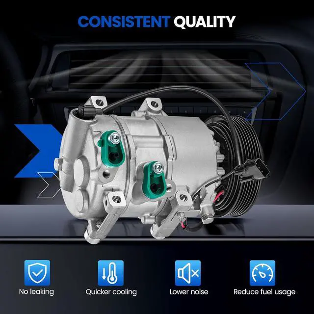 Alt view image 6 of 7 - 1177305 Air Conditioner AC Compressor with Clutch | Compatible with Kia Sportage 2011-2016 2.0L 2.4L, for Sportage 2016 3.3L, Compatible with Hyundai Tucson 2.0L 2.4L