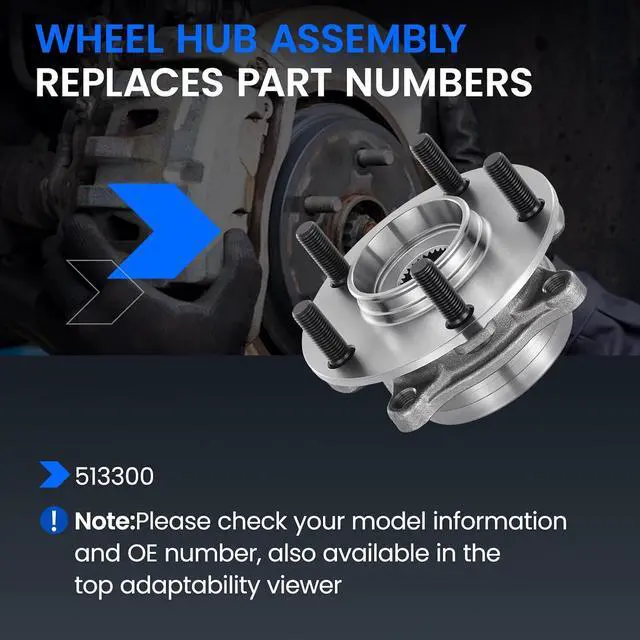 Alt view image 5 of 7 - 513300 Front Wheel Bearing and Hub Assembly Compatible with Mitsubishi Lancer 2008-2015 2.0L L4, 2013-2015 2.4L L4 Gas, Fits for AWD Models, 1PCS