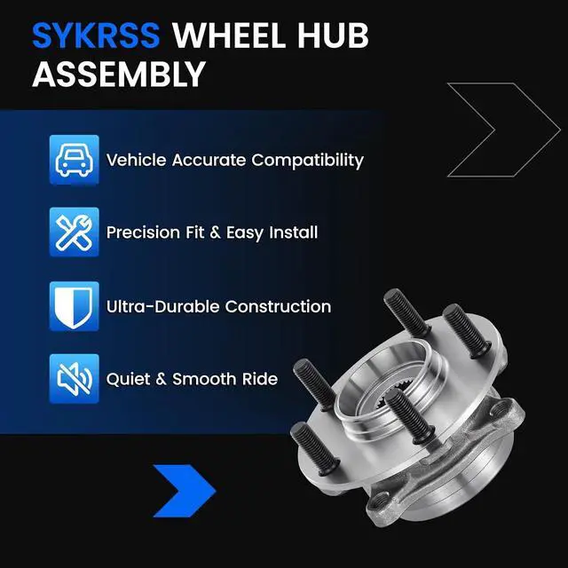 Alt view image 7 of 7 - 513300 Front Wheel Bearing and Hub Assembly Compatible with Mitsubishi Lancer 2008-2015 2.0L L4, 2013-2015 2.4L L4 Gas, Fits for AWD Models, 1PCS