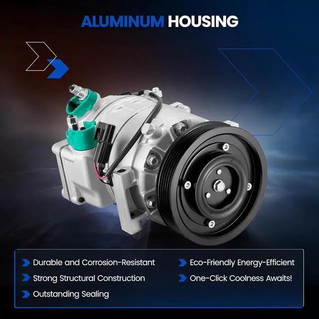 Alt view image 3 of 7 - 178315 Air Conditioning AC Compressor with Clutch Compatible with Hyundai Genesis 2009-2013, Compatible with Hyundai Equus 2011-2013, V8 4.6L 5.0L GAS