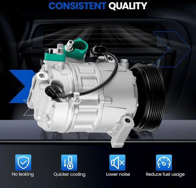 Alt view image 4 of 7 - 178315 Air Conditioning AC Compressor with Clutch Compatible with Hyundai Genesis 2009-2013, Compatible with Hyundai Equus 2011-2013, V8 4.6L 5.0L GAS