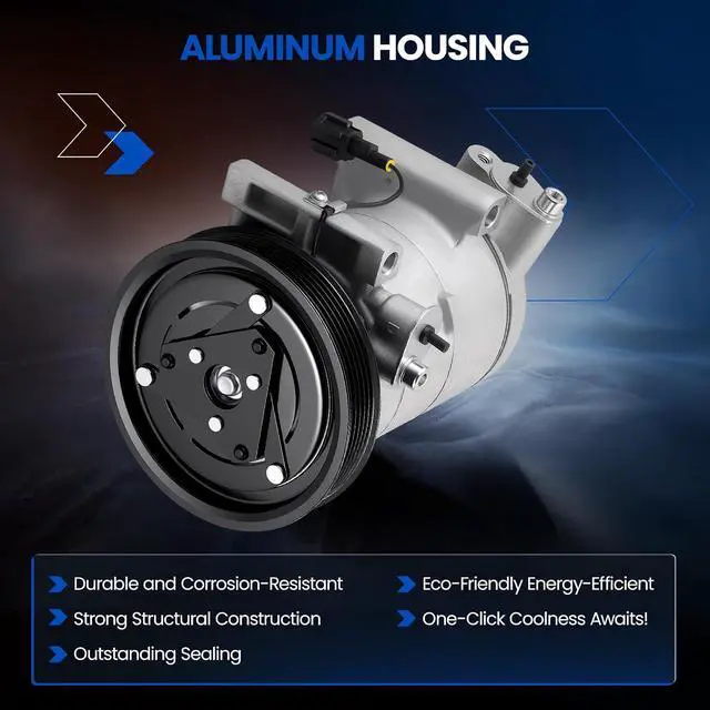 Alt view image 3 of 7 - 67460 Air Conditioning A/C Compressor with Clutch Compatible with Nissan Sentra 2000 1.6L L4, 2004-2006 1.8L L4, 2000-2001 2.0L L4 GAS