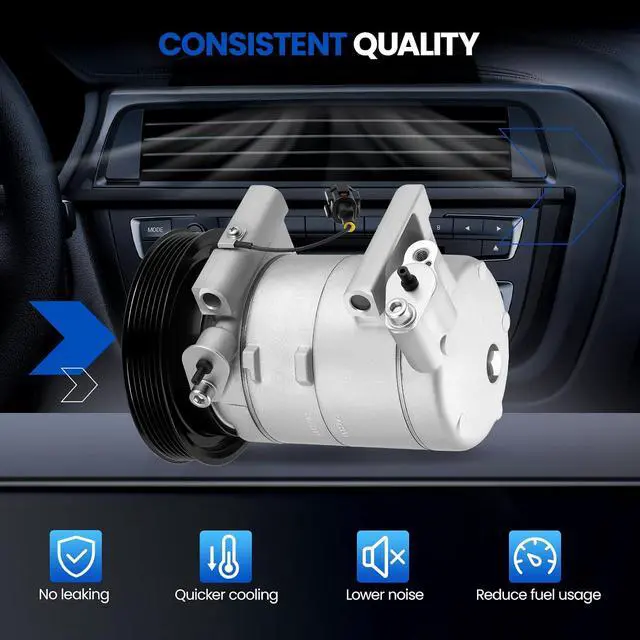 Alt view image 4 of 7 - 67460 Air Conditioning A/C Compressor with Clutch Compatible with Nissan Sentra 2000 1.6L L4, 2004-2006 1.8L L4, 2000-2001 2.0L L4 GAS
