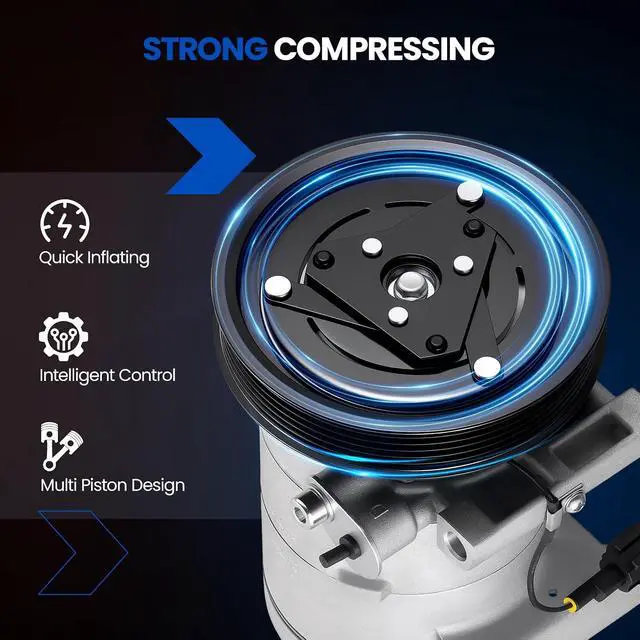 Alt view image 5 of 7 - 67460 Air Conditioning A/C Compressor with Clutch Compatible with Nissan Sentra 2000 1.6L L4, 2004-2006 1.8L L4, 2000-2001 2.0L L4 GAS