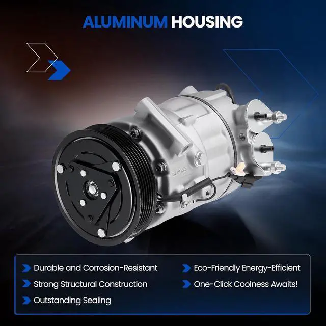 Alt view image 3 of 7 - 157504 Air Conditioning A/C Compressor with Clutch Compatible with Volvo S60 S80 S90 V60 V90 XC60 XC70 XC90 2.0L L4, GAS