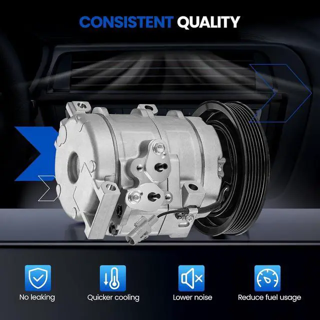 Alt view image 6 of 7 - 78391 Air Conditioning AC Compressor with Clutch Compatible with Toyota Corolla 2003-2008 L4 1.8L GAS, Compatible with Toyota Matrix 2003-2008 L4 1.8L GAS