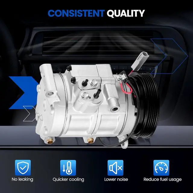 Alt view image 4 of 7 - 158381 Air Conditioning A/C Compressor with Clutch Compatible with Mazda 3 2.0L 2010-2013, 3 Sport 2.0L 2010-2013, 5 Grooves (Not 6 Grooves)