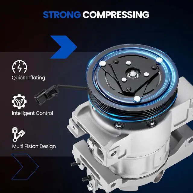 Alt view image 5 of 7 - 68664 Air Conditioning A/C Compressor with Clutch Compatible with Nissan Altima 2007-2012 2.5L L4 GAS, Compatible with Nissan Sentra 2007-2012 2.5L L4 GAS